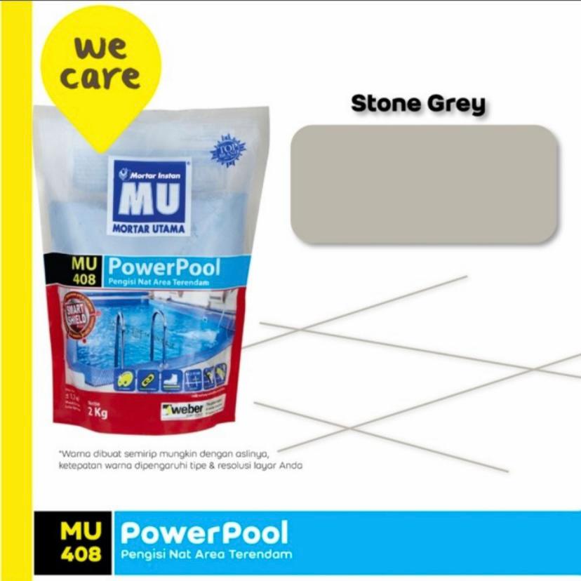 MU - MORTAR UTAMA 408 POWER POOL PENGISI NAT KERAMIK 2kg - STONE GREY