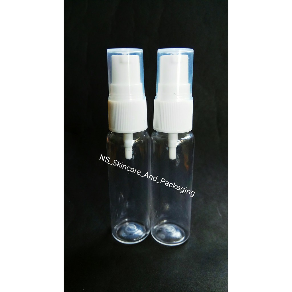 Botol serum 30ml / Botol pump treatment 30ml natural tutup putih