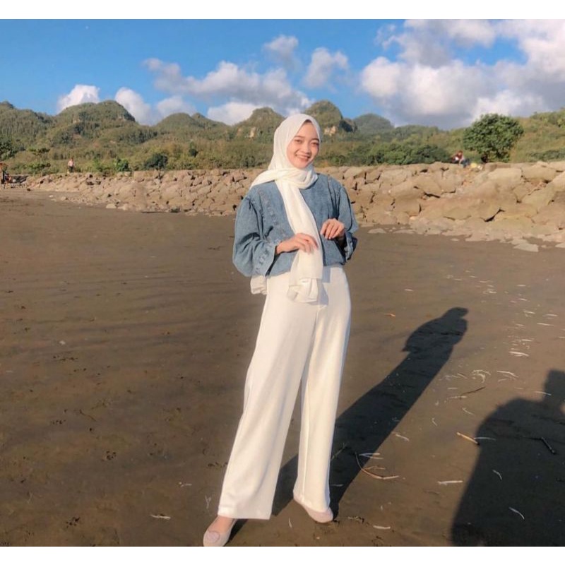 Celana Kulot Panjang Free Belt H//Celana Kulot Scuba Fit To XL//Muat BB 50-70-3