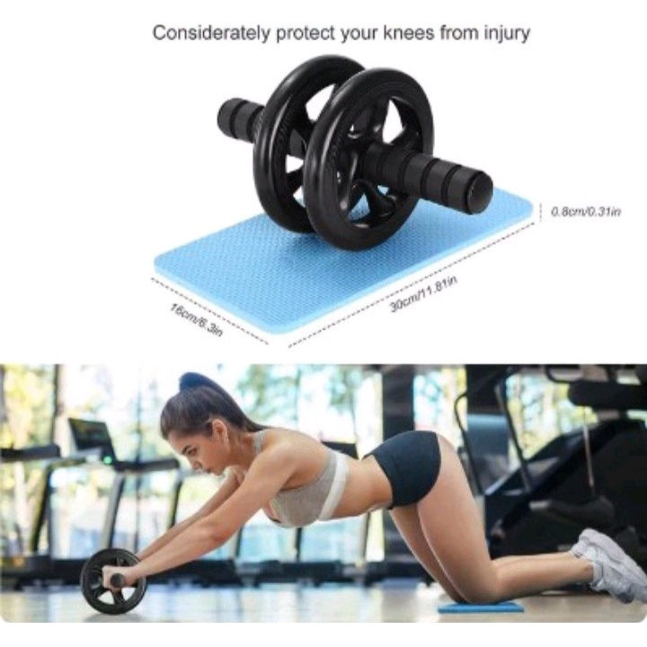 [BISA COD] AB WHEEL/AB ROLLER/DOUBLE WHEEL/ALAT SIT UP/ALAT GYM 1601