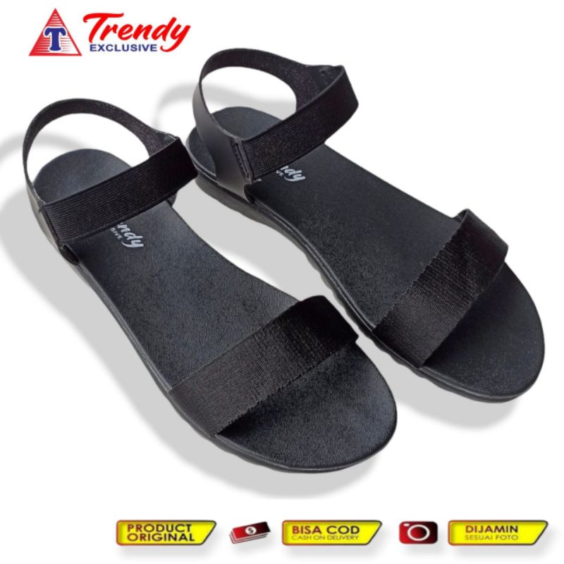 sandal cewek adesa / sandal cewek terbaru / sandal cewek kekinian / sandal teplek / sandal pesta-Let-b1 hitam