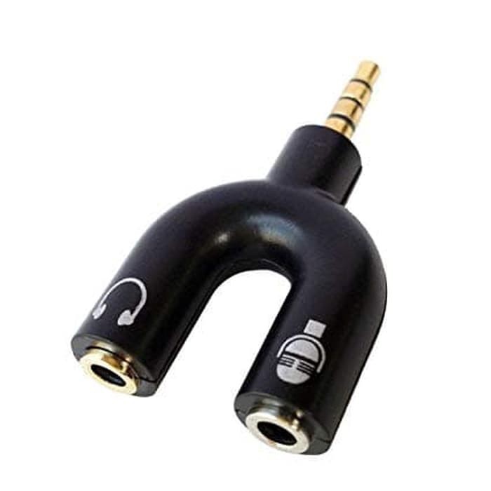 Jack U Aux Conector Konektor Converter  3.5mm ke Audio Headset Mic U Splitter 2 to 1 hp laptop