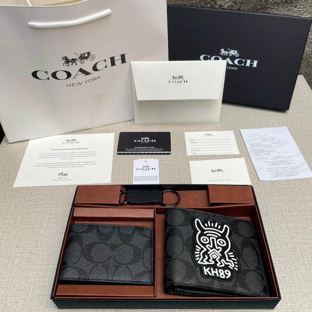 Dompet Coach KH89 100% ORIGINAL / Coach Wallet Dompet Pria Pendek Dompet Kulit