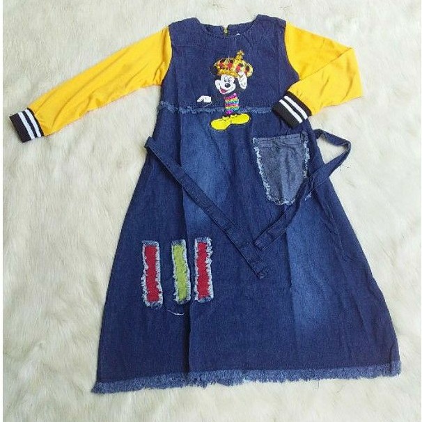 Gamis jeans anak LOL LED 6 thn 7 thn 2. model satu ukuran