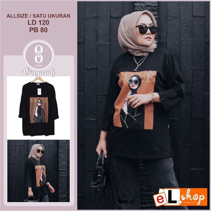 Kaos Shabira Original Baju Oversize Casual Atasan Premium Outfit Kekinian