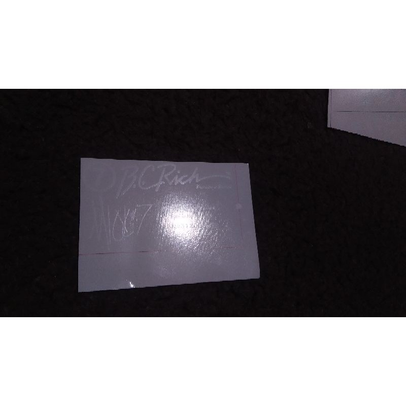 stiker water Slide decal logo BC rich seven Mick tomson signature spesial white