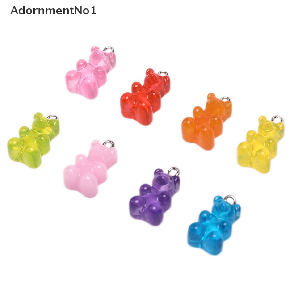 (AdornmentNo1) 10pcs / Set Liontin Bentuk Permen Gummy Bear Untuk DIY Kalung / Anting