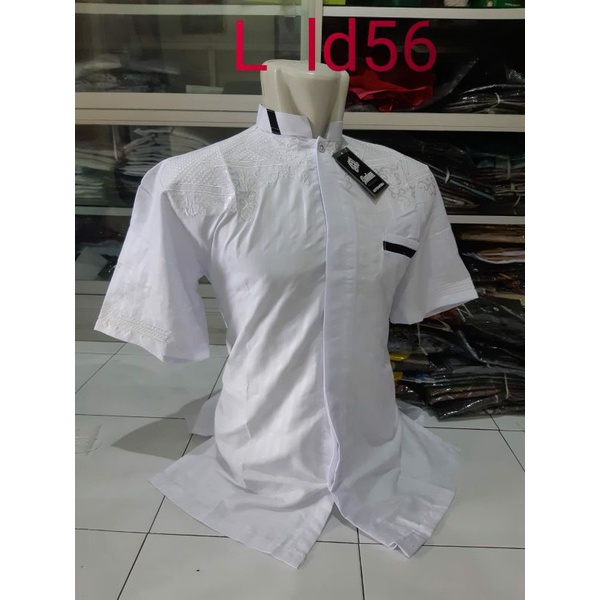 BAJU KOKO DEWASA KATUN PUTIH LGN PDEK MAULANA