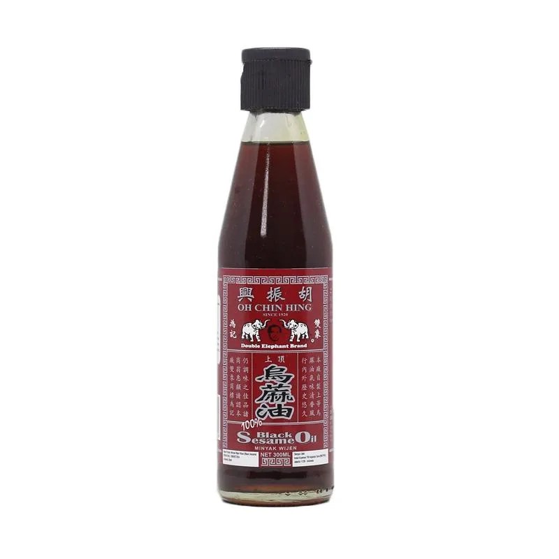 Double Elephant Oh Chin Hing Black Sesame Oil 300 mL