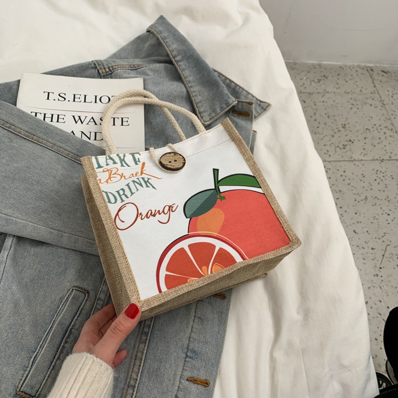 Merci Shoulder Bag Top Handle Tas Bahu vintage korean-Orange