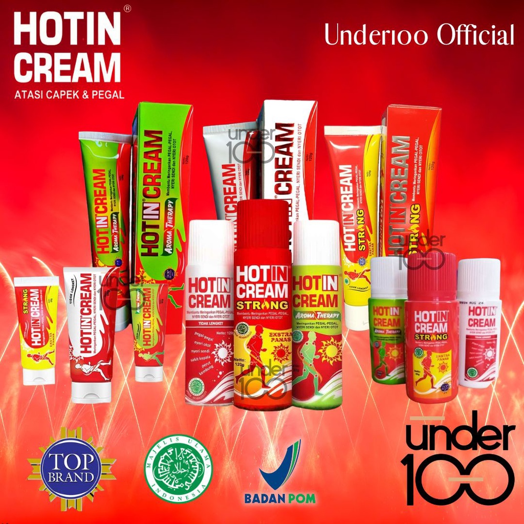 ❤ Under100 ❤ Hotin Cream Tube Botol 60g 120g 60ml 120ml | Krim Pegal Nyeri Otot Sendi | HALAL BPOM