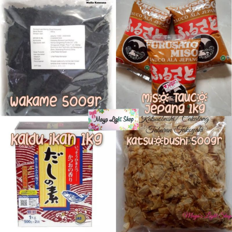 Furusato Miso Hondashi Wakame Katsuobushi kaldu ikan tauco jepang halal sup miso cakalang bonito miso soup