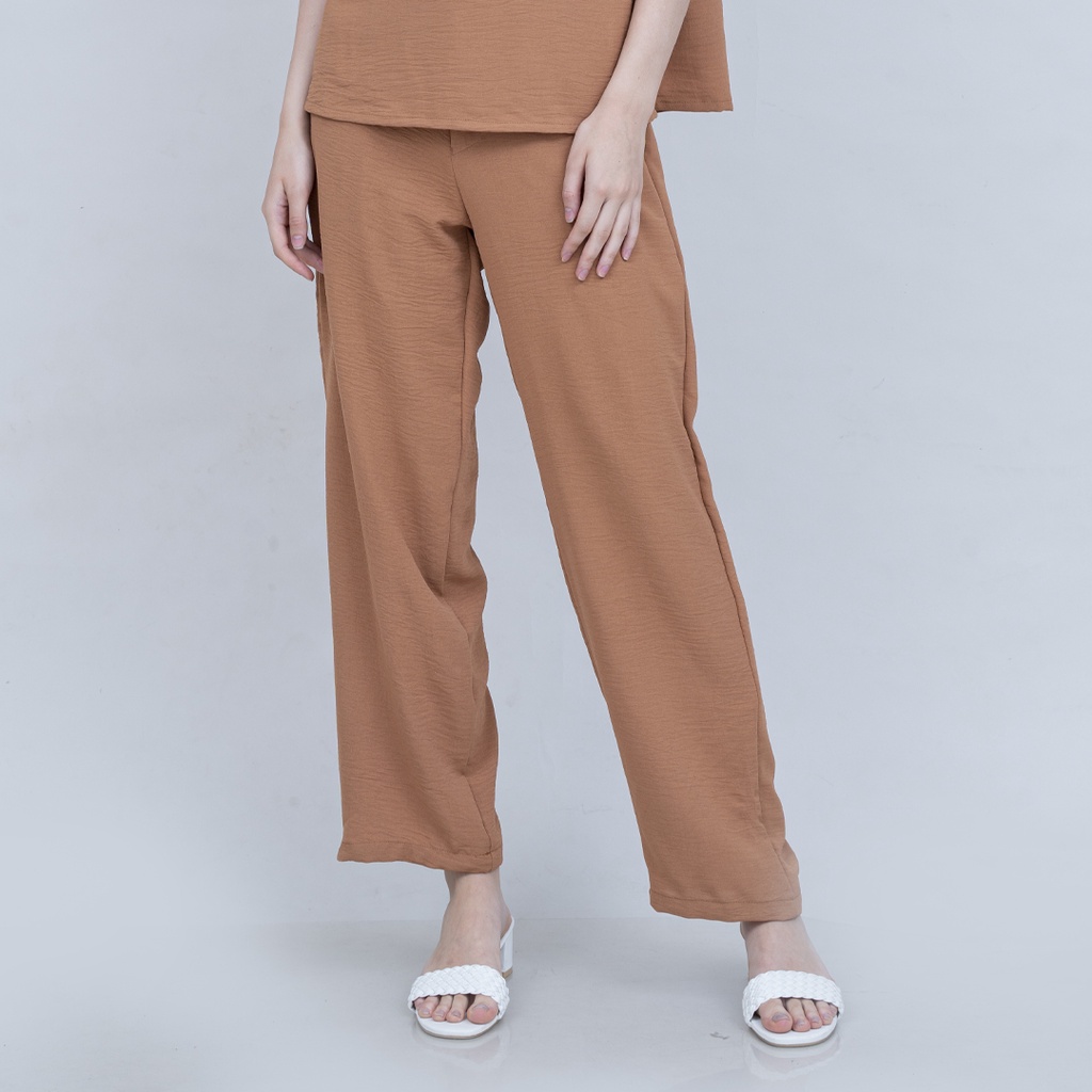 JOUETA | Celia Celana Kulot Wanita Kekinian Bahan Crinkle | Set Baju Wanita Bahan Crinkle Warna Cokl
