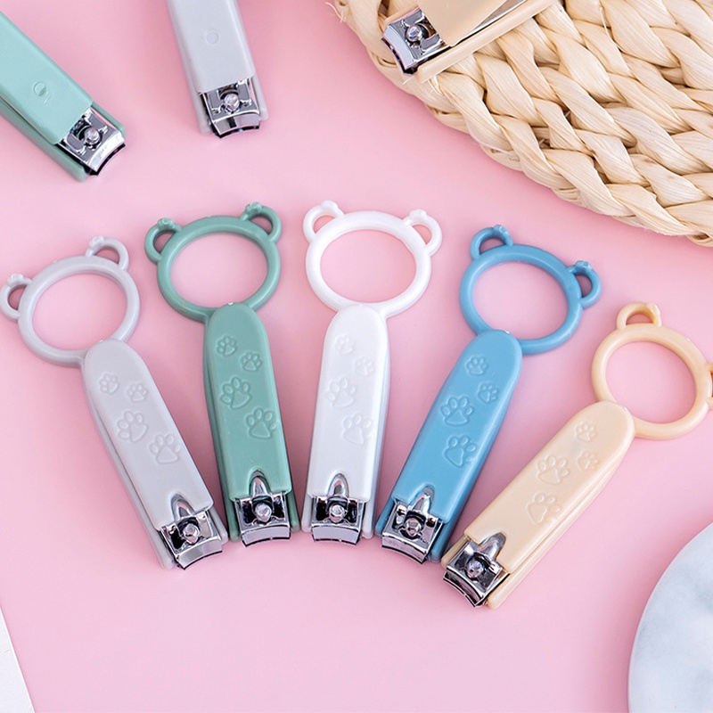 [Ready stock]Gunting Kuku Pemotong Kuku Beruang kecil Stainless Nail Clipper Kecil Tajam simple coolcolor