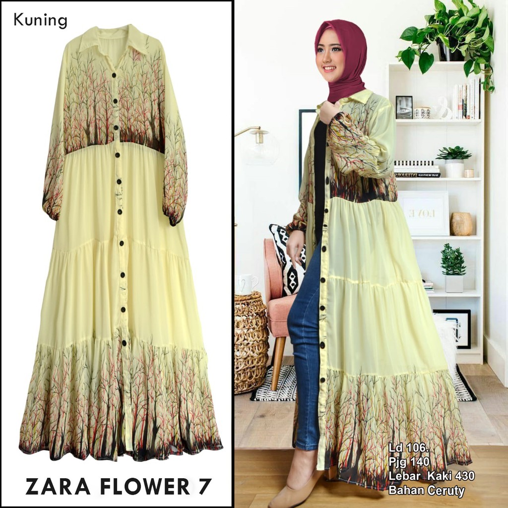 Arnis Zara Flower 7 Outer Dress Busui