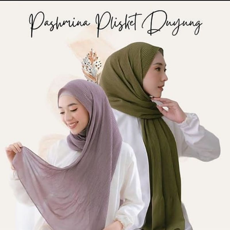 Jilbab / Hijab / Kerudung pashmina plisket / polos / motif bunga /  terbaru