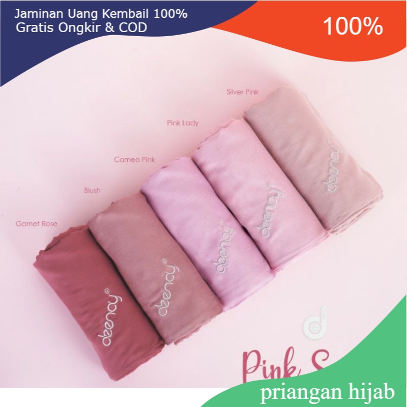 HIJAB DEENAY POLOS  LIZA  ORI TERBARU PINK SERIES (BLUSH FUSHIA GARNET ROSE PINK LADY CAMEON SILVER 