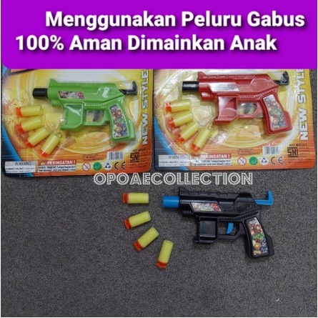 mainan tembak pistol peluru gabus kecil kemasan MIKA K