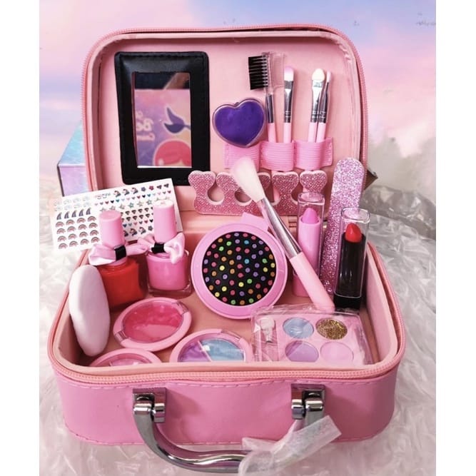 WD Mainan Make Up Bag Mermaid / Alat Rias Anak Fungsi Real / Children Pretend Play / Glamous Beauty 
