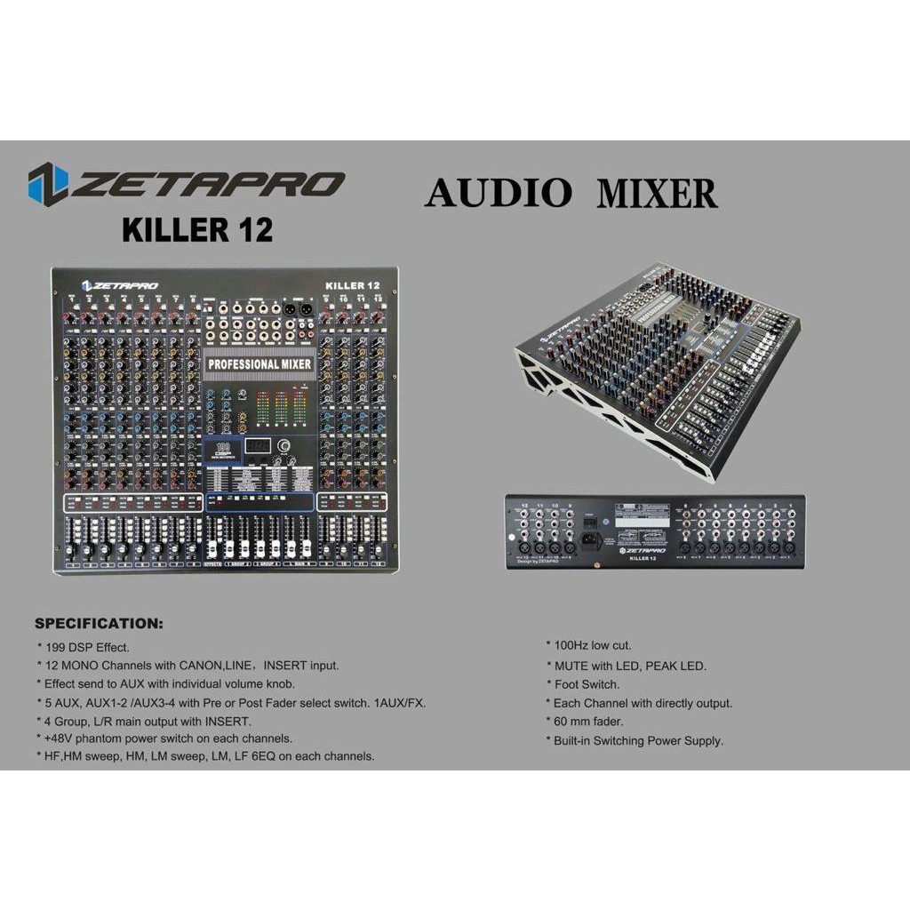 ZETAPRO KILLER 12 Mixer Audio Killer12
