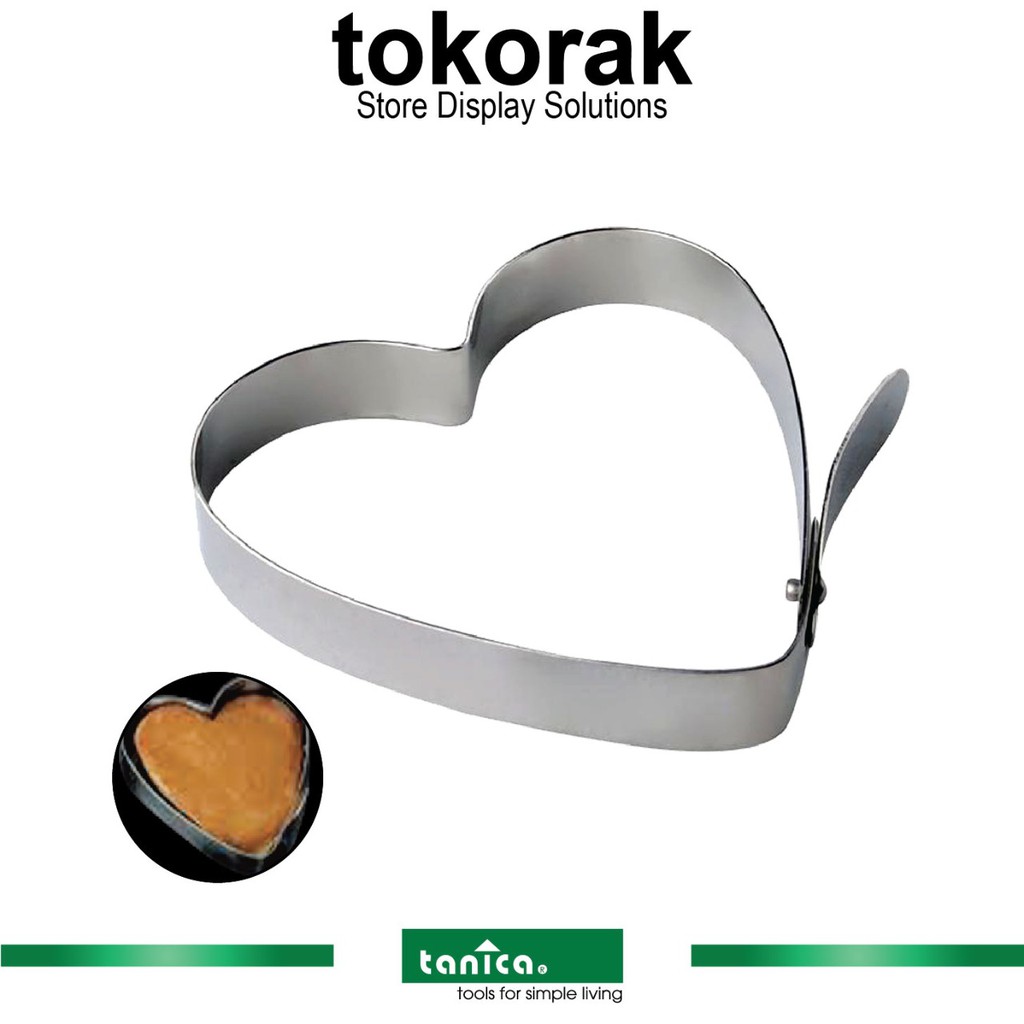 CETAKAN TELUR HATI TANICA STAINLESS STEEL CETAKAN KUE PANCAKES HEART