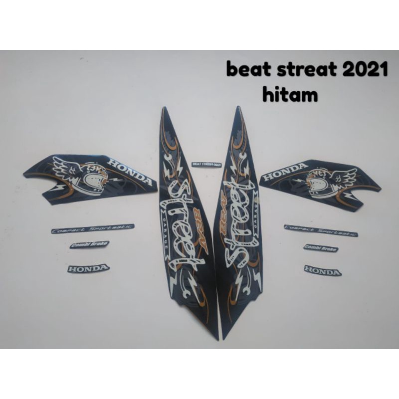 Striping/Sticker Honda Beat Street hitam 2021