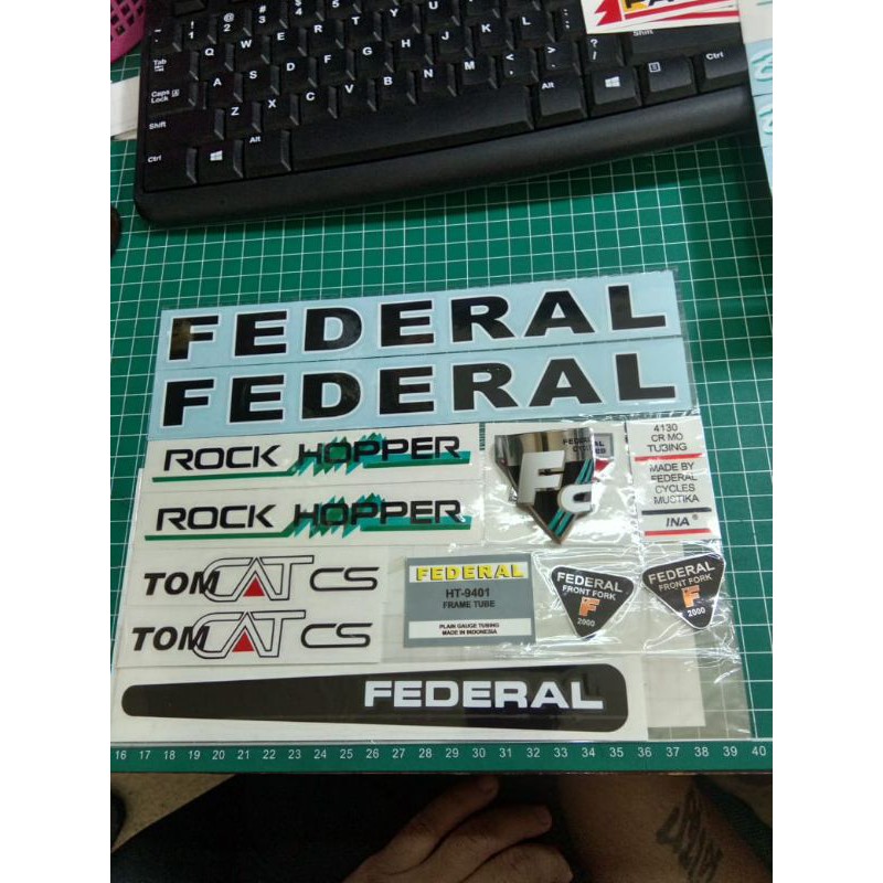 

stiker federal tom cat ss plus emblem fc garis.
