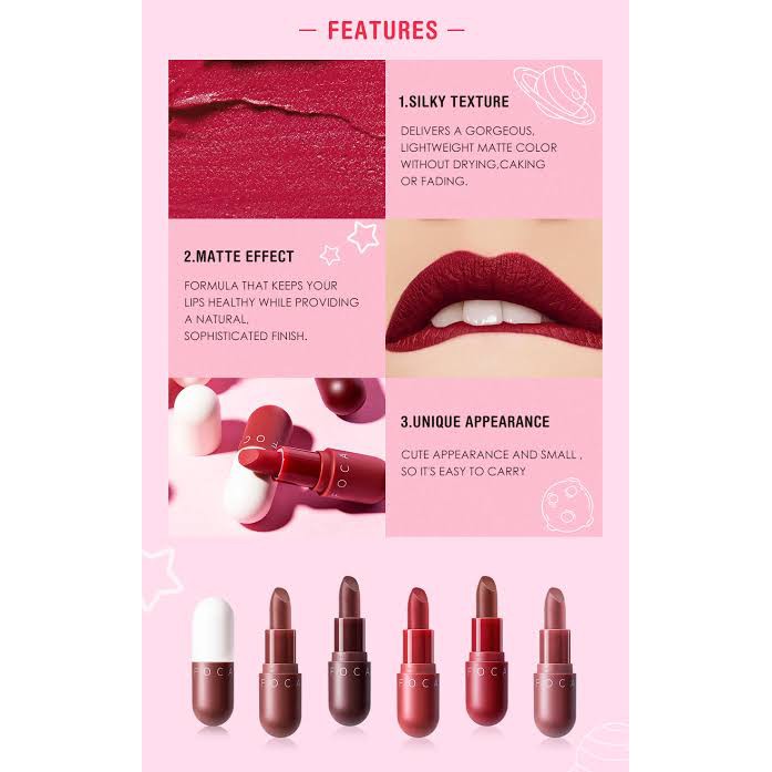 (READY &amp; ORI!) Focallure Capsule Matte Lipstick Kapsul Mini Kecil Travel FA87 Lip Stick Lip Cream Tahan Lama Waterproof