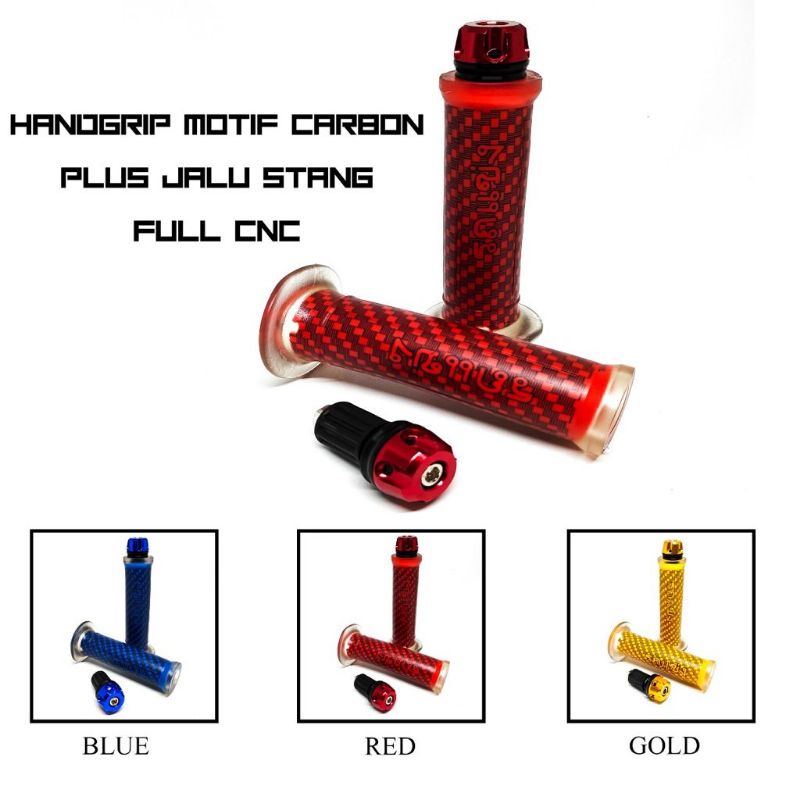 Paket Variasi Universal Handgrip Grip Karbon Plus Jalu Stang  CNC  Universal