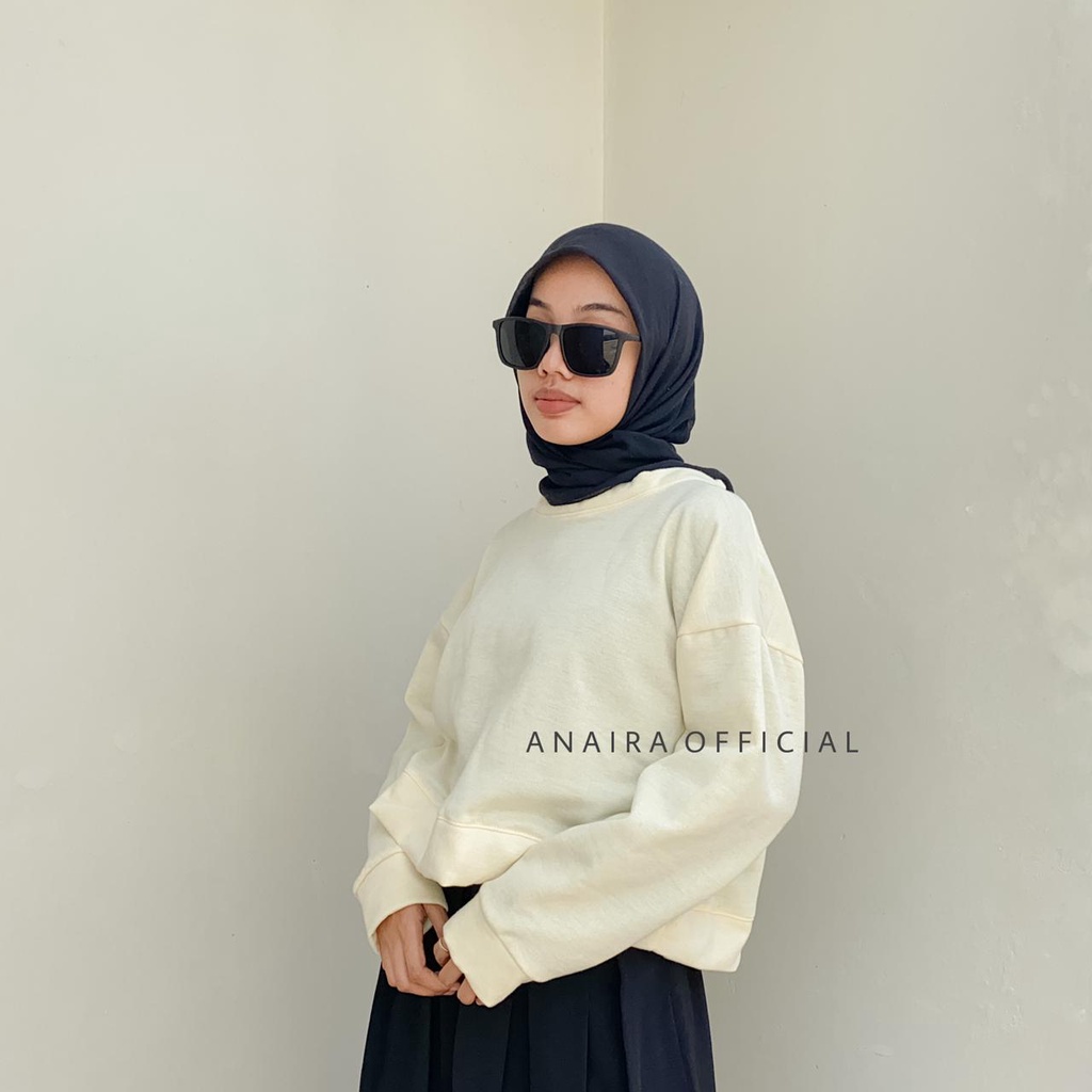 SWEATER BASIC CROP OVERSIZE WANITA