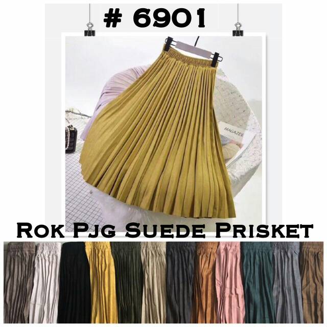 Rok suede warna mocca