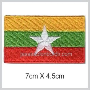 Badge Emblem Bordir Bendera Myanmar