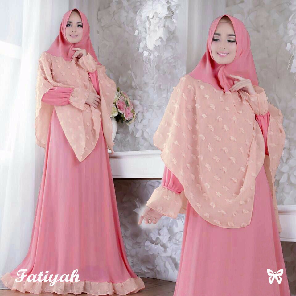 HOPYLOVY SALE - Gamis Maxi Dress + Bergo wanita Fatiyah Rubiah