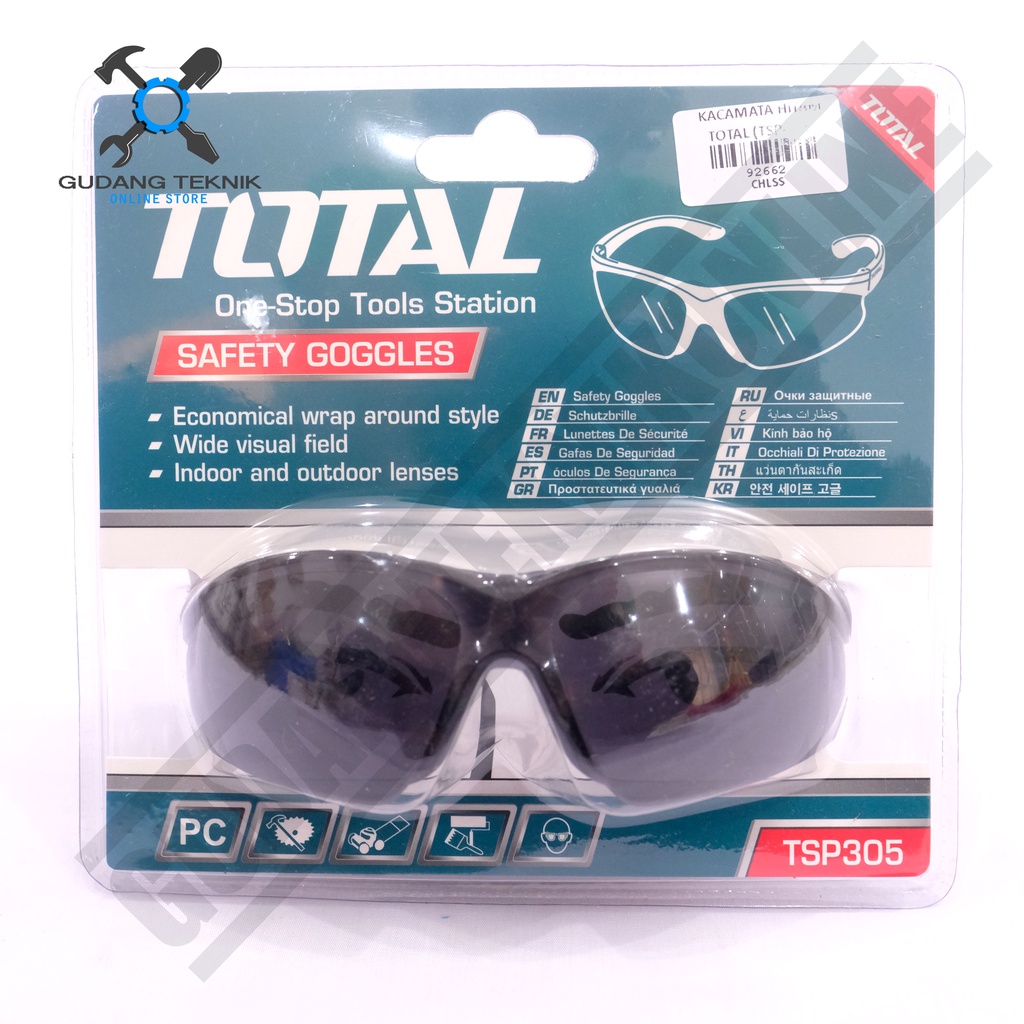 Safety Goggles TOTAL TSP305 / Kacamata Hitam Las TOTAL TSP 305