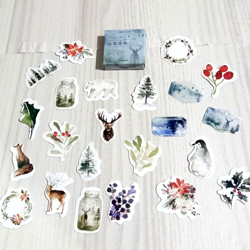 

46Pcs Stiker Desain Forest Diary Forest untuk Dekorasi Scrapbook