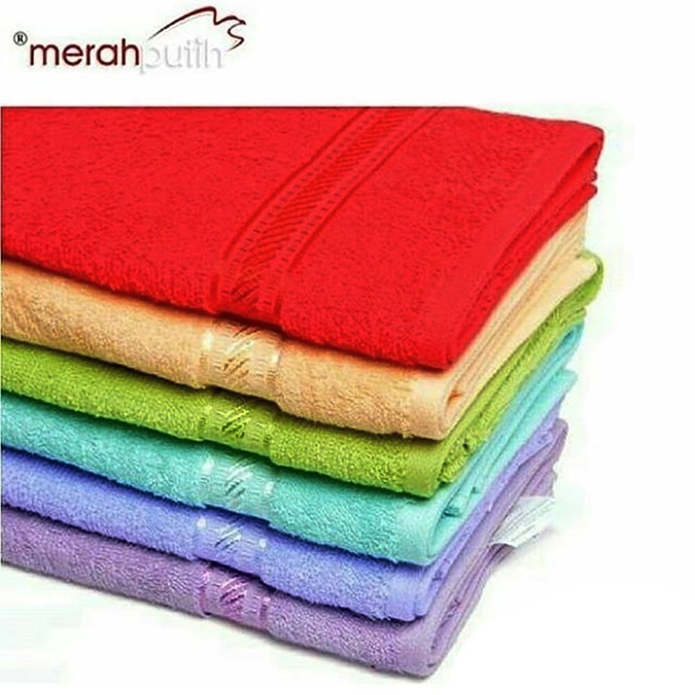 Handuk Merah Putih 50 x 100 cm Polos