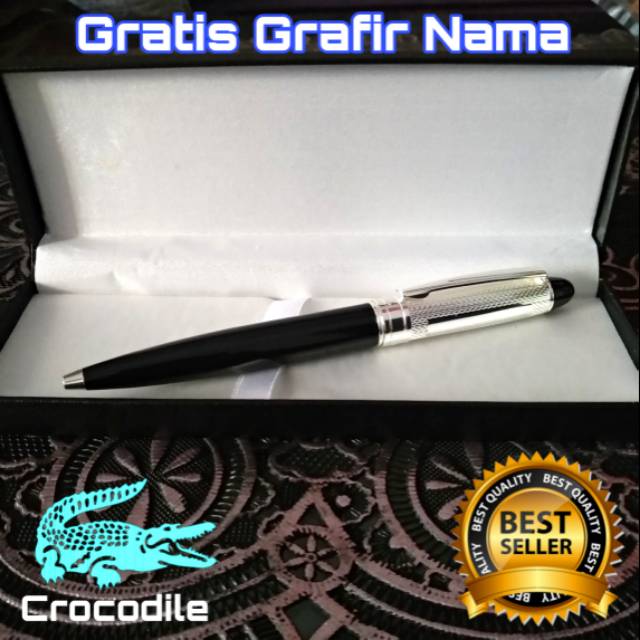 

Pulpen ballpoint mewah crocodile gratis grafir nama