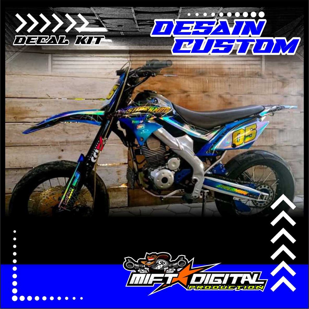 Decal KLX BF Hologram Supergloss (Dtracker , KLX BF 150, KLX S) Desain Bebas