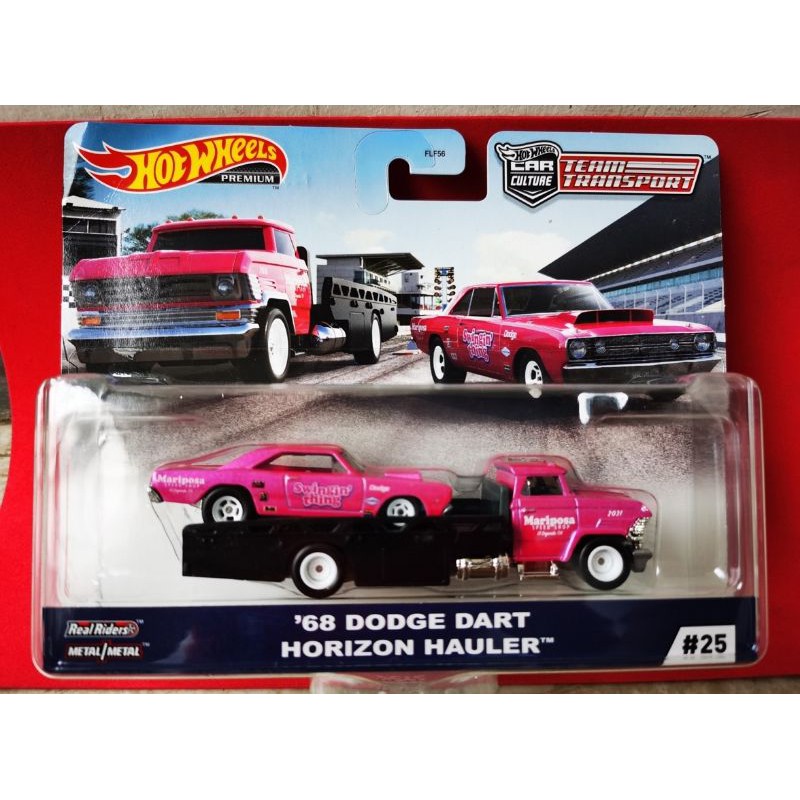 Hot Wheels Team Transport 68 Dodge Dart Horizon Hauler HotWheels Truck Pink