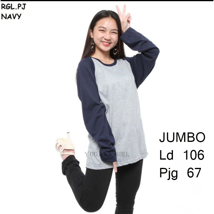 Juan c19 _ Kaos Jumbo _ Big Size _ kaos raglan wanita lengan panjang | t-shirt wanita | kaos distro