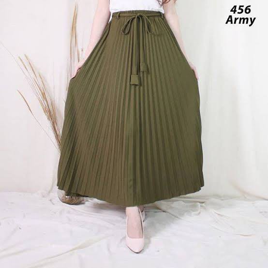 Rok Plisket Tali Lonceng Premium / Rok Plisket Wanita