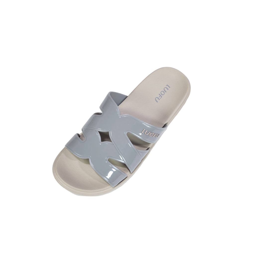 LUOFU ORIGINAL jelly sandal karet empuk murah wanita sendal selop import cewek E7206BW