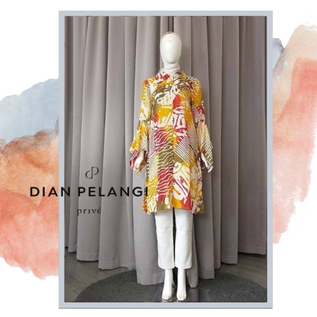 DIAN PELANGI NINDY TUNIK ATASAN WANITA MUSLIM  VISCOS ABSTRAK