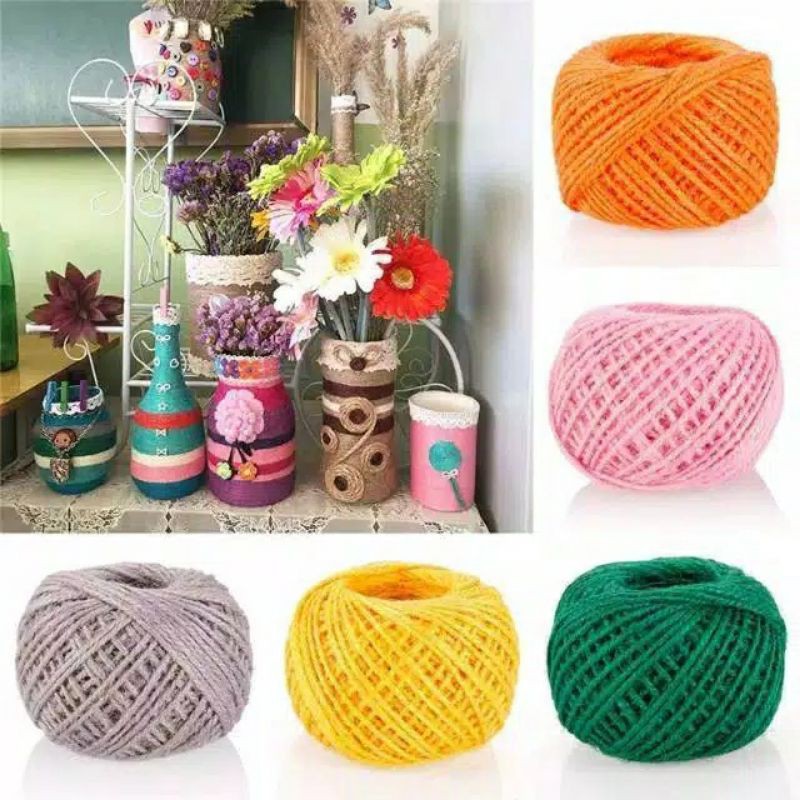 

Tali rami Warna 2 ply/tali goni warna/tali dekorasi warna per meter