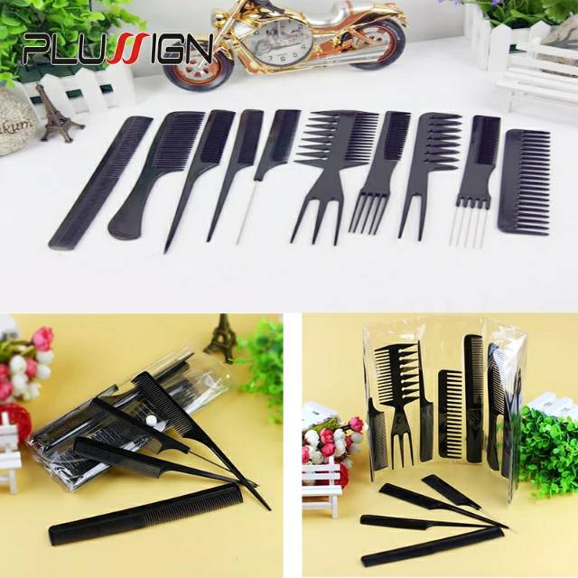 SISIR RAMBUT SALON 10 SET HAIR COMB LENGKAP UNTUK SASAK BARBERSHOP