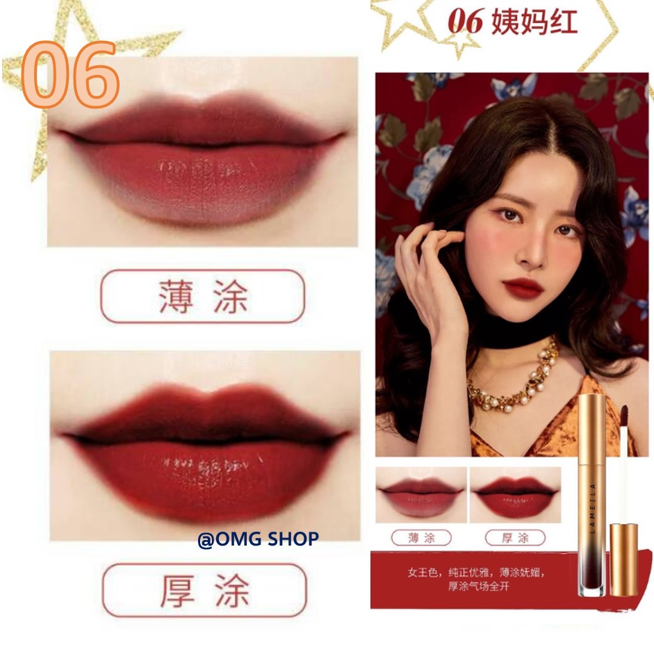 Liptint Korea Lameila GOLD Edition Lipstik Matte / Lipstik Tahan Lama Anti Air / Lipstick Lip Cream Lip Balm Lipgloss - Pelembab Pemerah Bibir Alami / Makeup Kosmetik Wanita Liptint Anak Sekolah Bibir Pink Alami / Pencegah Bibir Kering Pecah