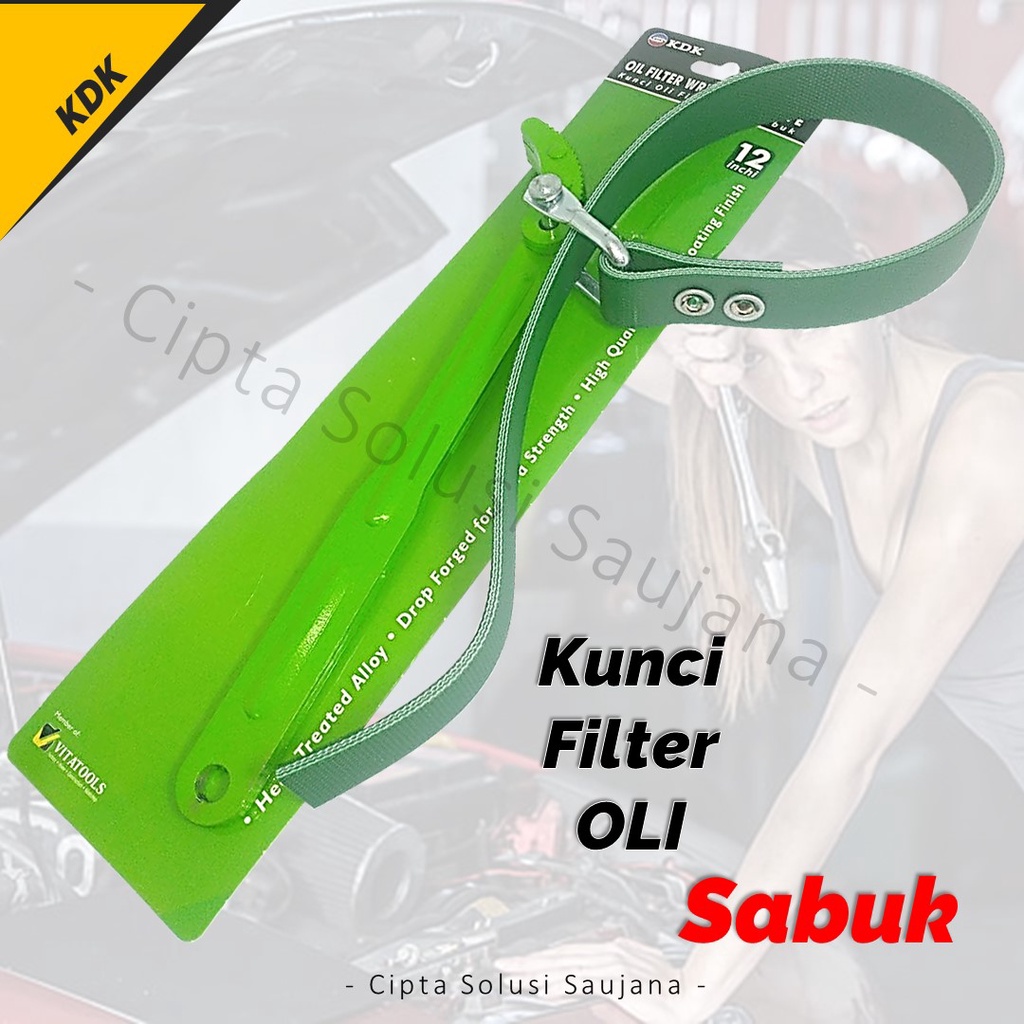 KDK SABUK KUNCI FILTER OLI MOBIL 12" KUNCI FILTER SOLAR ALAT PEMBUKA FILTER OLI KUNCI SARINGAN OLI