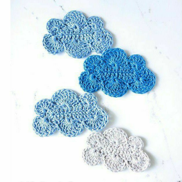 Aplikasi rajut motif awan