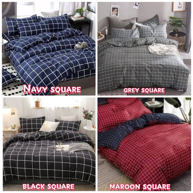 sprei set aesthetic korea sprei motif kotak sprei homemade