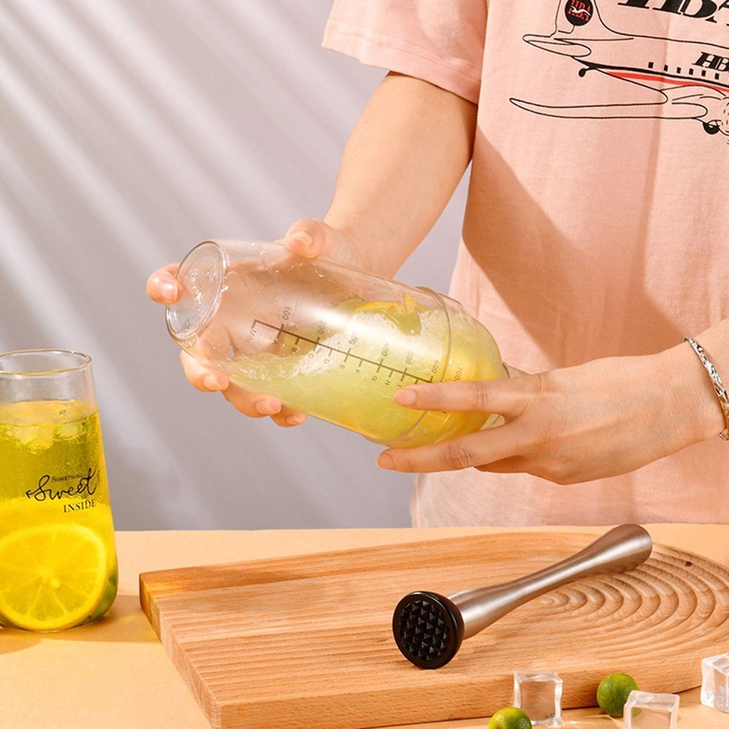 [Elegan] Cocktail Muddler Dapur Mojito Alat Pengaduk Minuman Stainless Steel Pengaduk Jus DIY